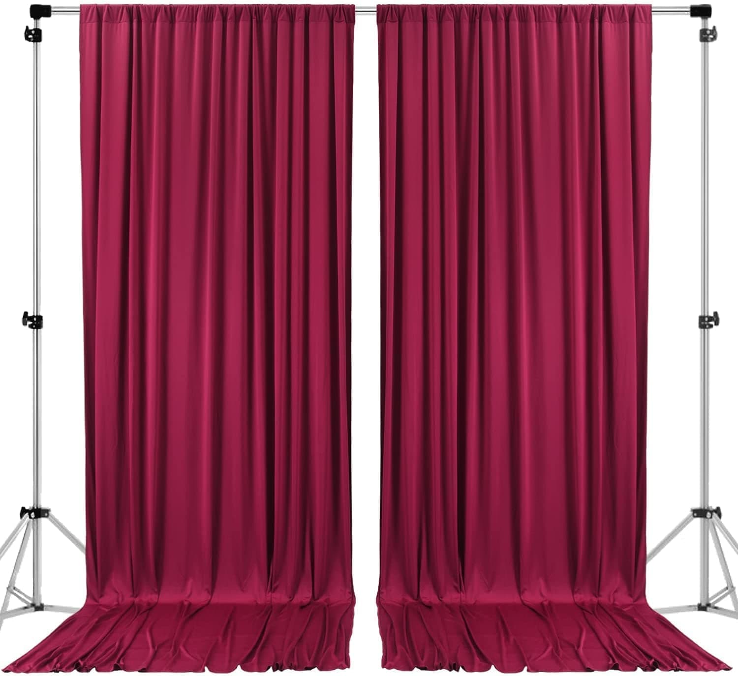 Maroon Wrinkle Free Decoration Backdrop Curtain Drapes Maroon Backdrop Panels Background for Photography Wedding Parties Birthday Anniversary Function | Set of 2 |
