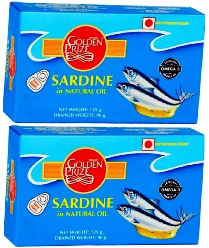 Golden Prize Canned Sardine in Oil, 125g (Pack of 2)