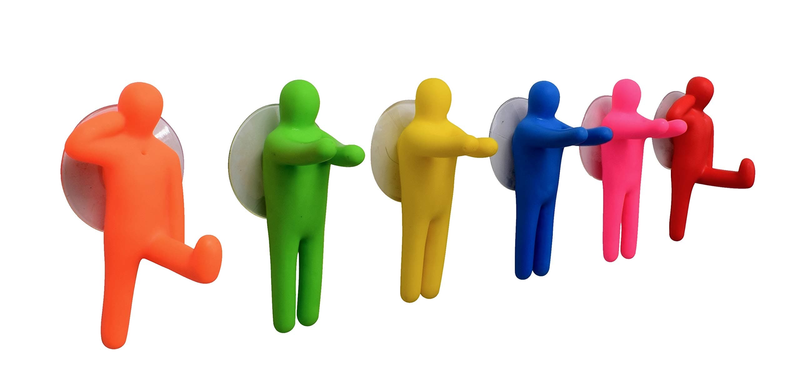 Fun Colorful Toothbrush Holder Set for Kids, Perfect for Motivating Your Children to Brush Their Teeth, Pack of 6 Suction Cup Hooks for Mounting on Smooth Wall In Shower, Bathroom, Garage, Office...