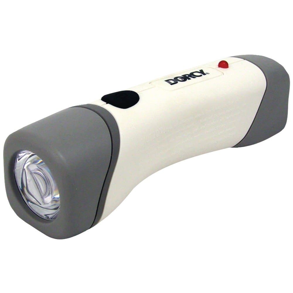 Dorcy 12-Lumen Rechargeable Failsafe LED Flashlight with 3-Way Switch and Built-In AC Adapter, White (41-1045)