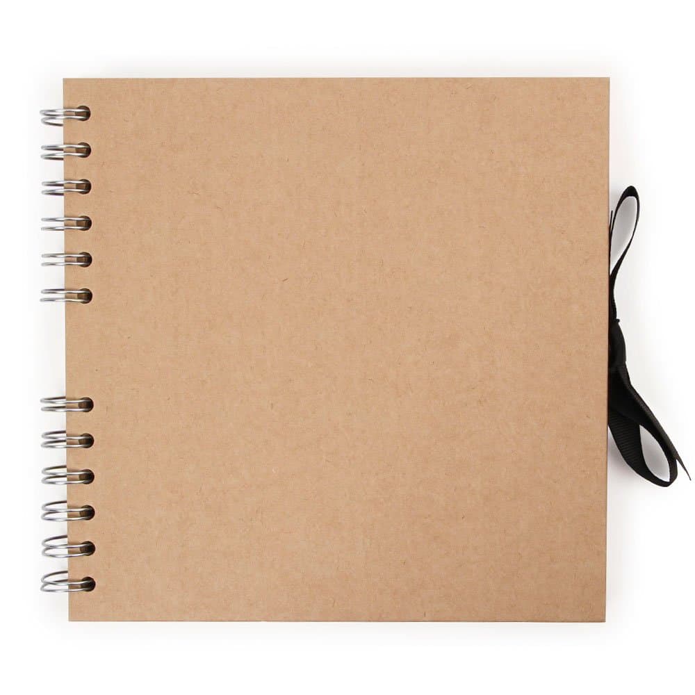 Kraft Small Square Scrapbook, Photo Album, Memory Book, Blank Canvas for Your Art, Craft and Design Projects, 60 Pages (30 Sheets) of Thick 200gsm Kraft Paper