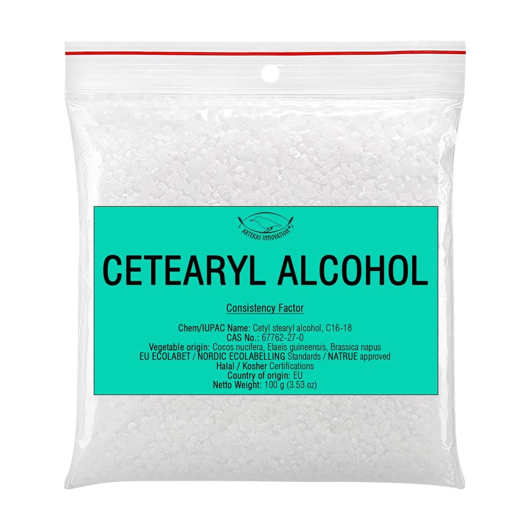 Cetearyl Alcohol Granules - 3.53 oz - Emollient - Viscosity Controlling - Emulsifying - Surfactant/Cleansing - Emulsion Stabilising - For DIY Cosmetics and Other Craft Projects