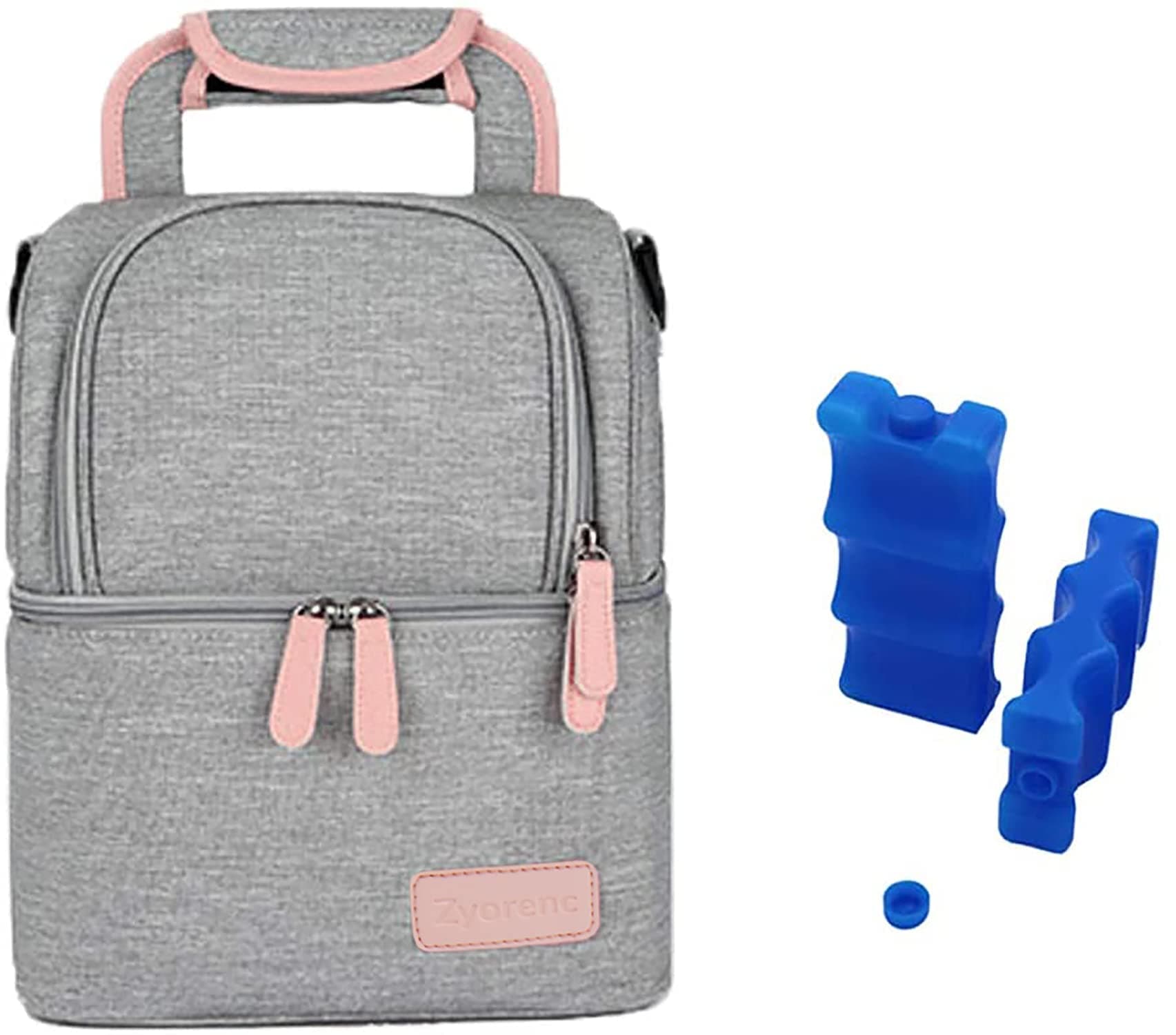 Sponsored Ad – Insulated Bag for Baby Bottle Waterproof Warming Backpack for Breast Milk 2 Ice Cube Box Included (Grey)