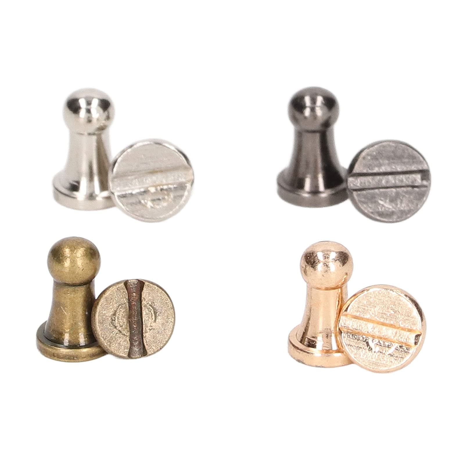 Cyrank 40 Set Alloy Round Head Button Studs Rivets, Metal Screwback Screw Nail Rivet Stud Repairs Replacement Belt Strap Bag Screws DIY Leather Accessories