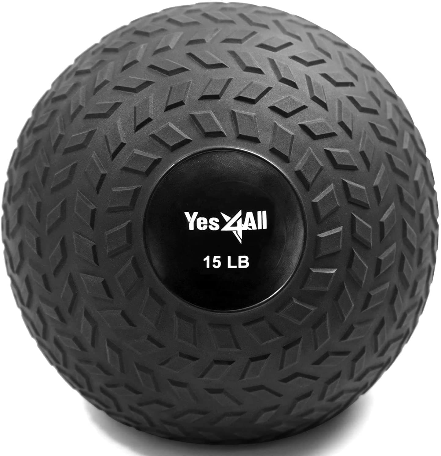 Yes4All Slam Ball Medicine Ball - Easy Grip Textured Surface and Ultra Durable Rubber Shell - Weight Available 10, 15, 20 lbs