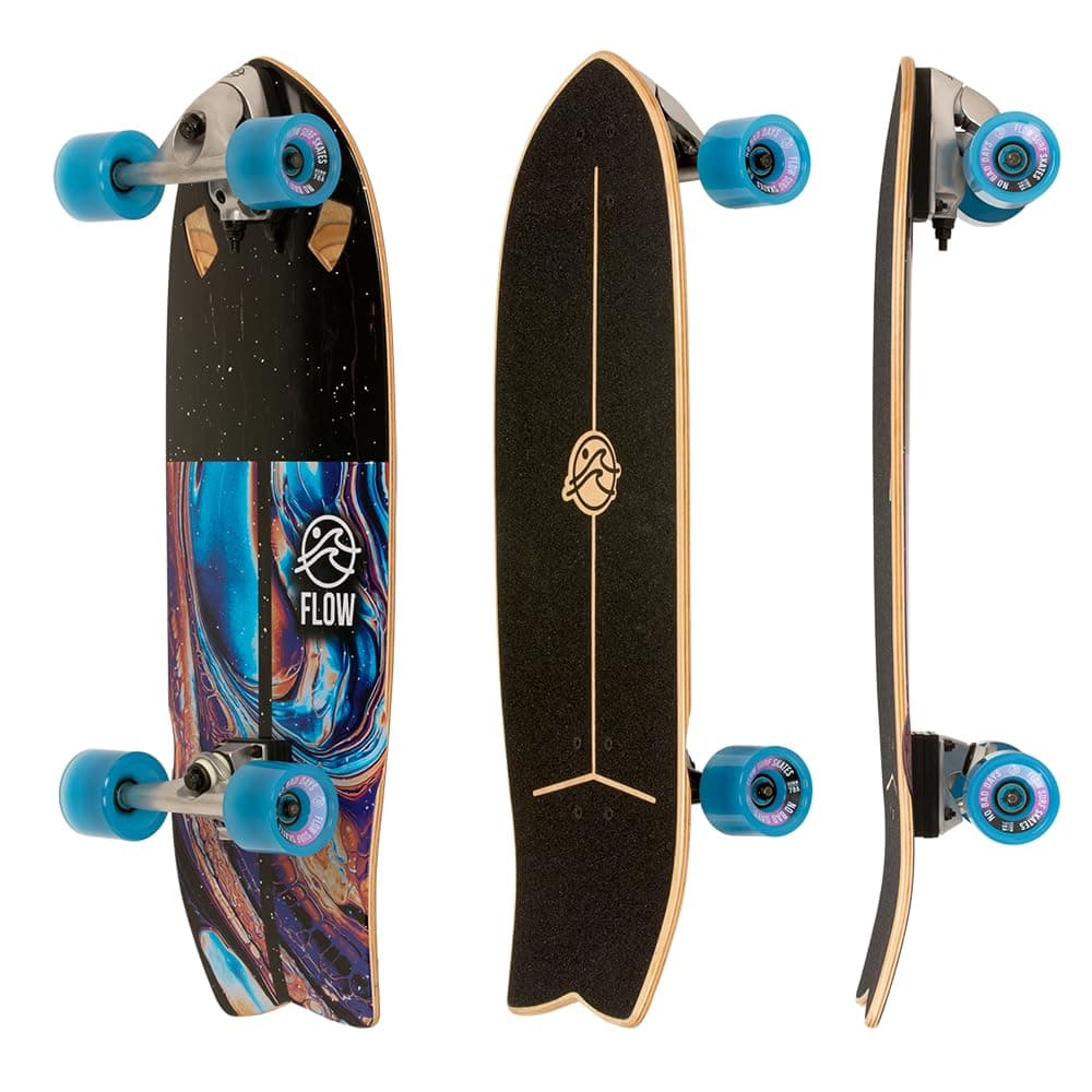Stub 29" Surf Skateboard with Carving Truck, Multi-color