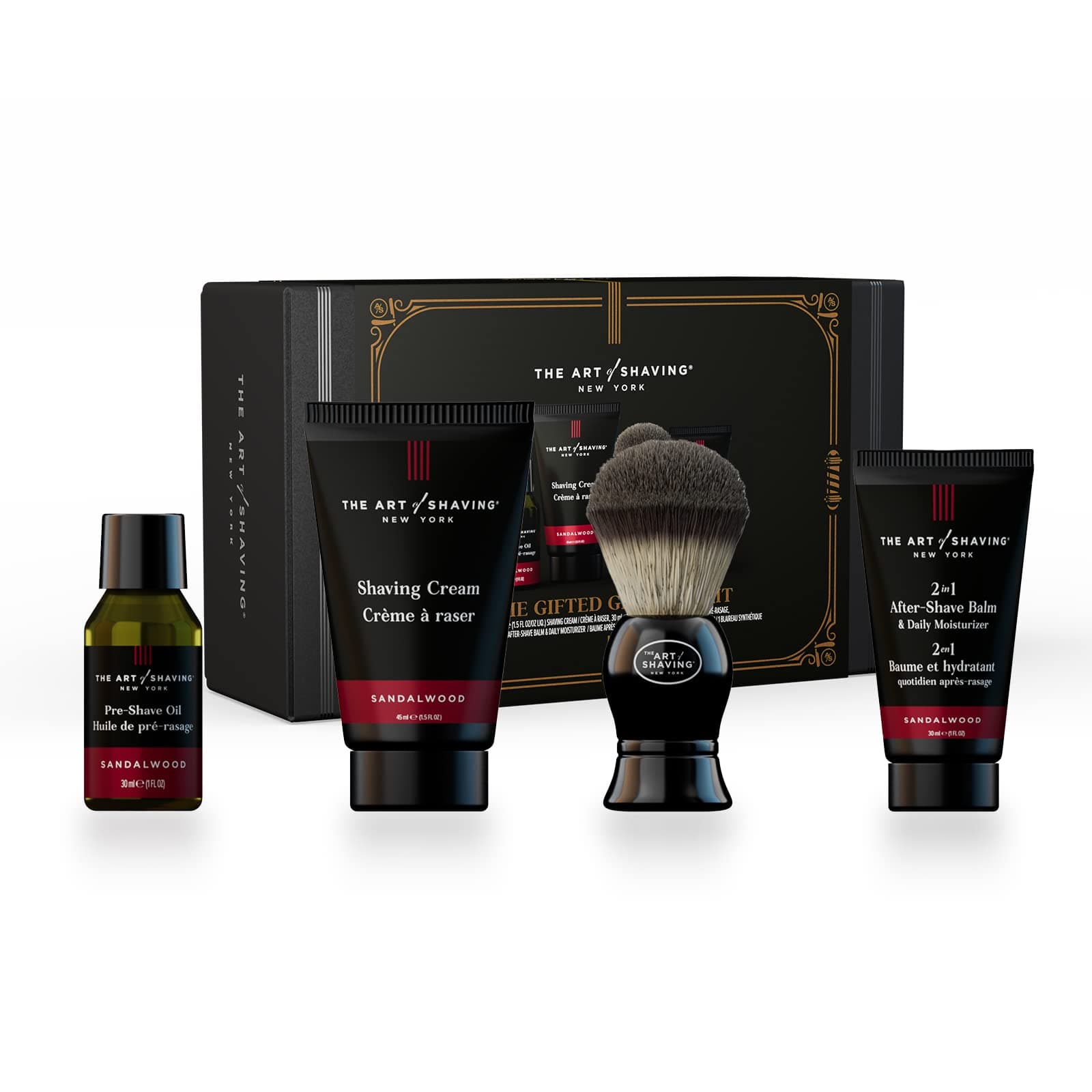 The Art of Shaving Sandalwood Gifted Groomer Kit - Pre-Shave Oil, Shaving Cream, Shaving Brush & After-Shave Balm
