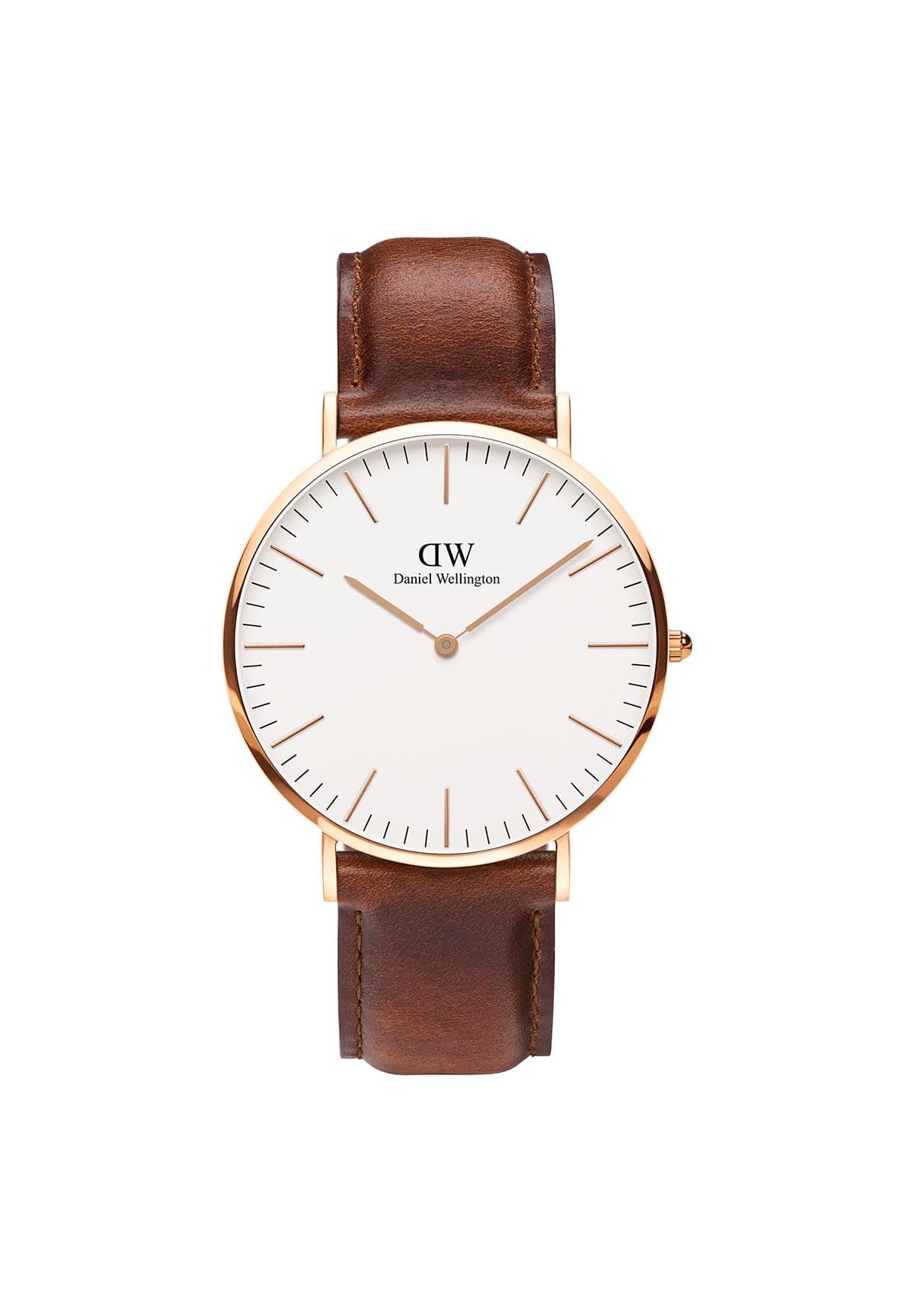 Classic St. Mawes Rose Gold Watch – Japanese Quartz Movement, Genuine Leather Strap, Water Resistant Analog Watch for Men & Women