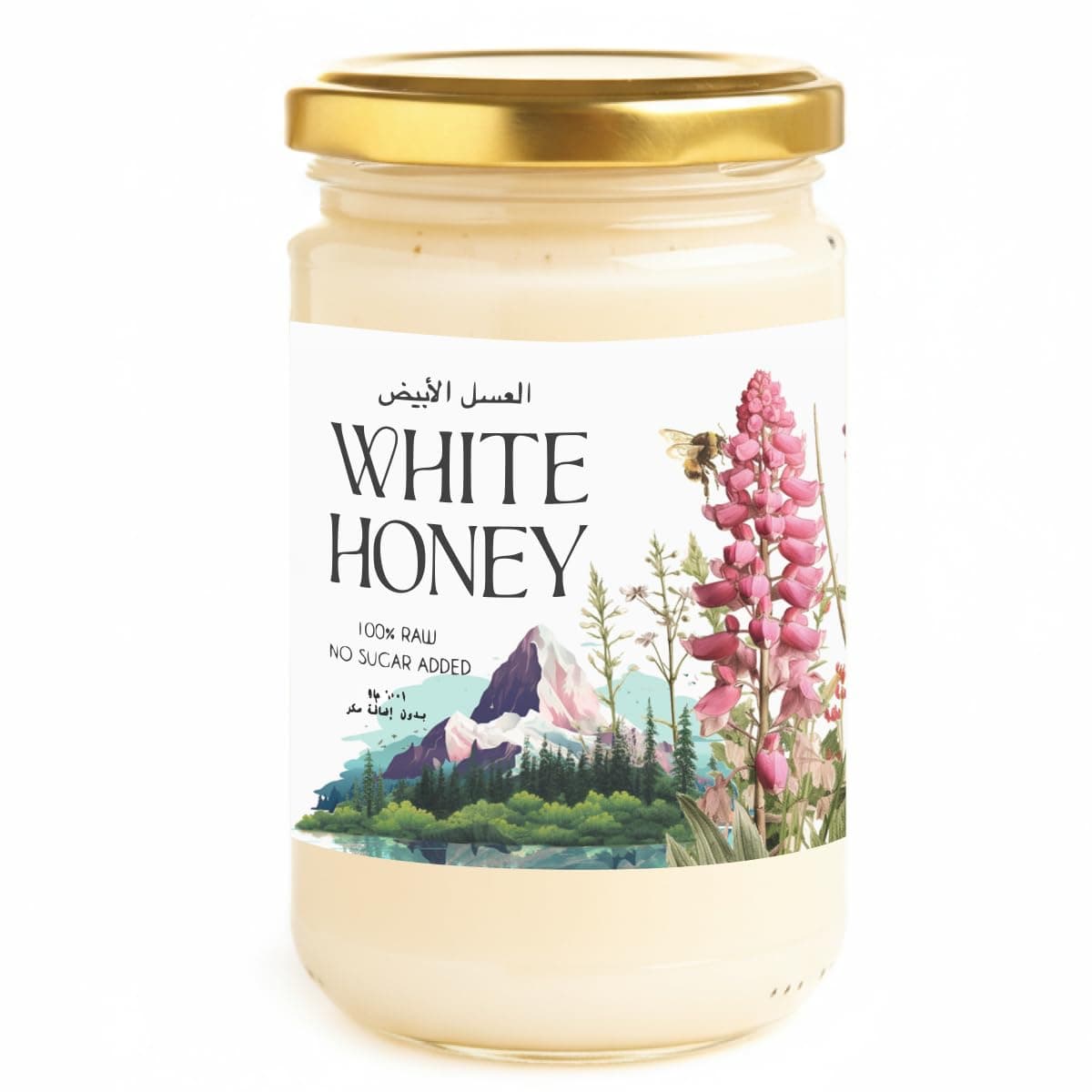 100% Pure, Raw Honey Jar No Sugar Added | Kyrgyzstan Honey Non-GMO | Daily Wellness Support (450gr)