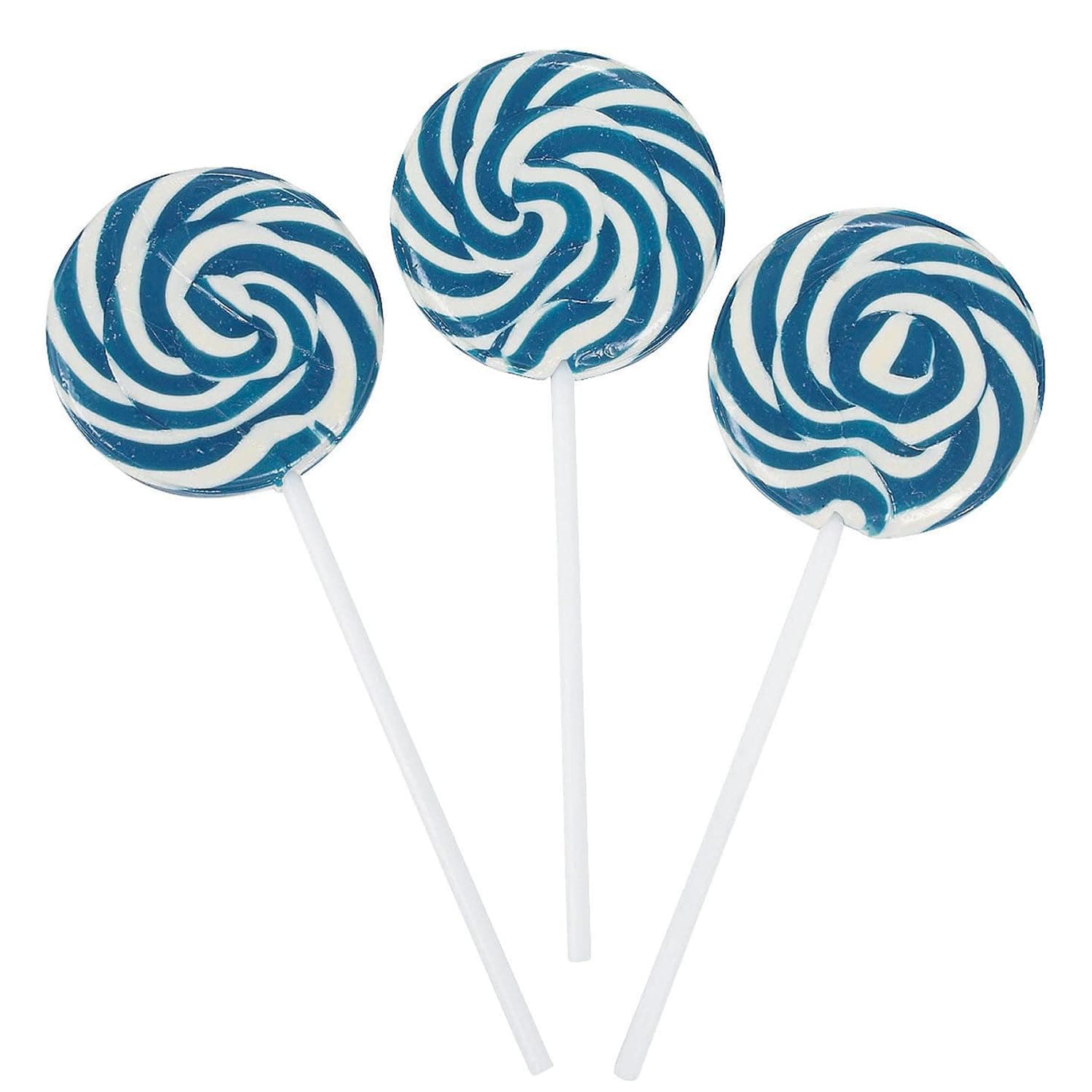 Blue Swirl Lollipops - 24 Suckers Individually Wrapped - 2 Inch Pops - Great for Boys Birthday Party Favor Candy - Boy Baby Shower - Candy Buffet