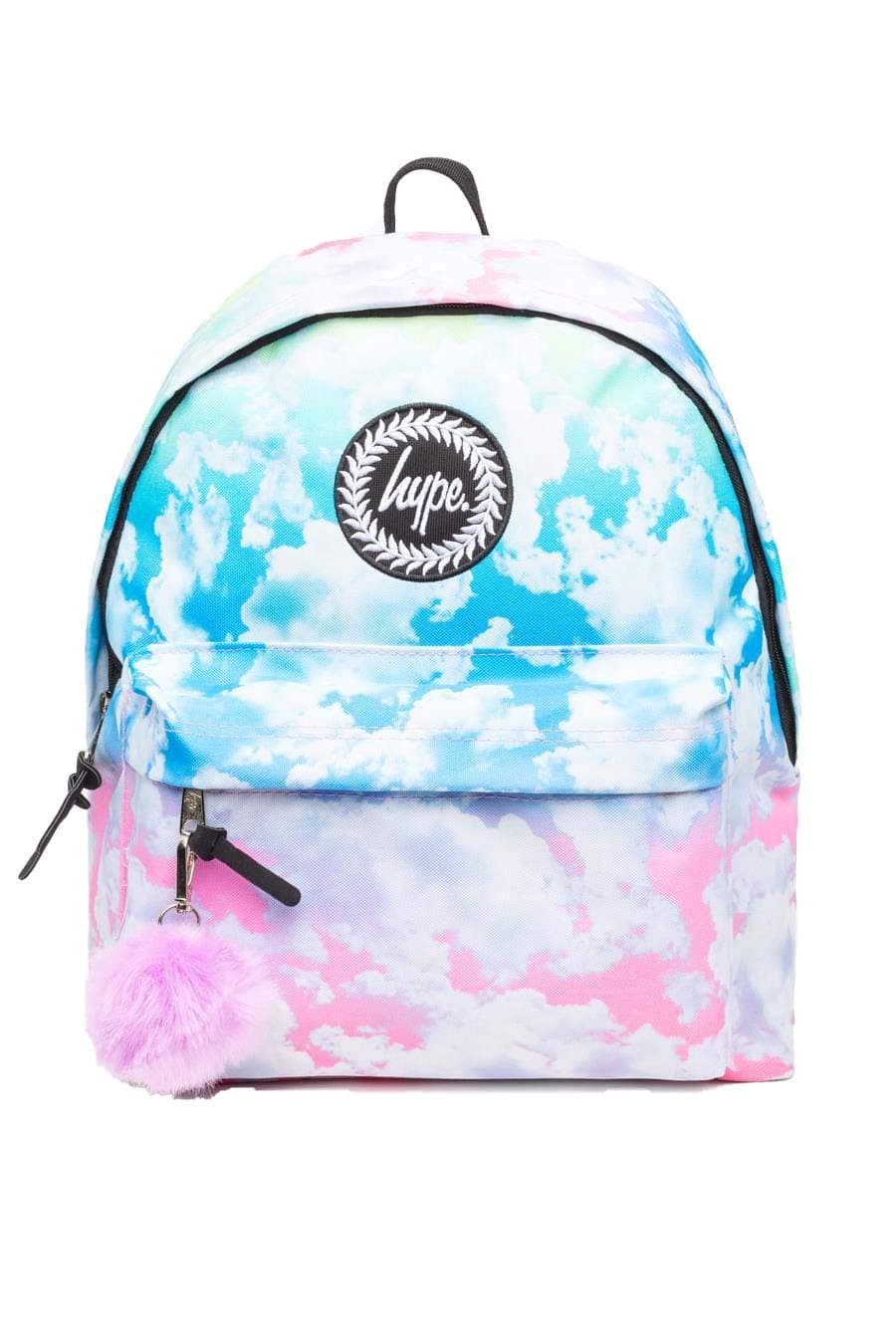 Pastel Gradient Clouds Pom Pom Backpack Bag Multi