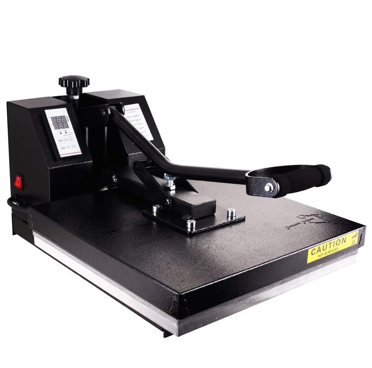 PowerPress HPM-1515-BK Industrial-Quality Digital Sublimation T-Shirt Heat Press Machine, 15inx15in, Black (Renewed)