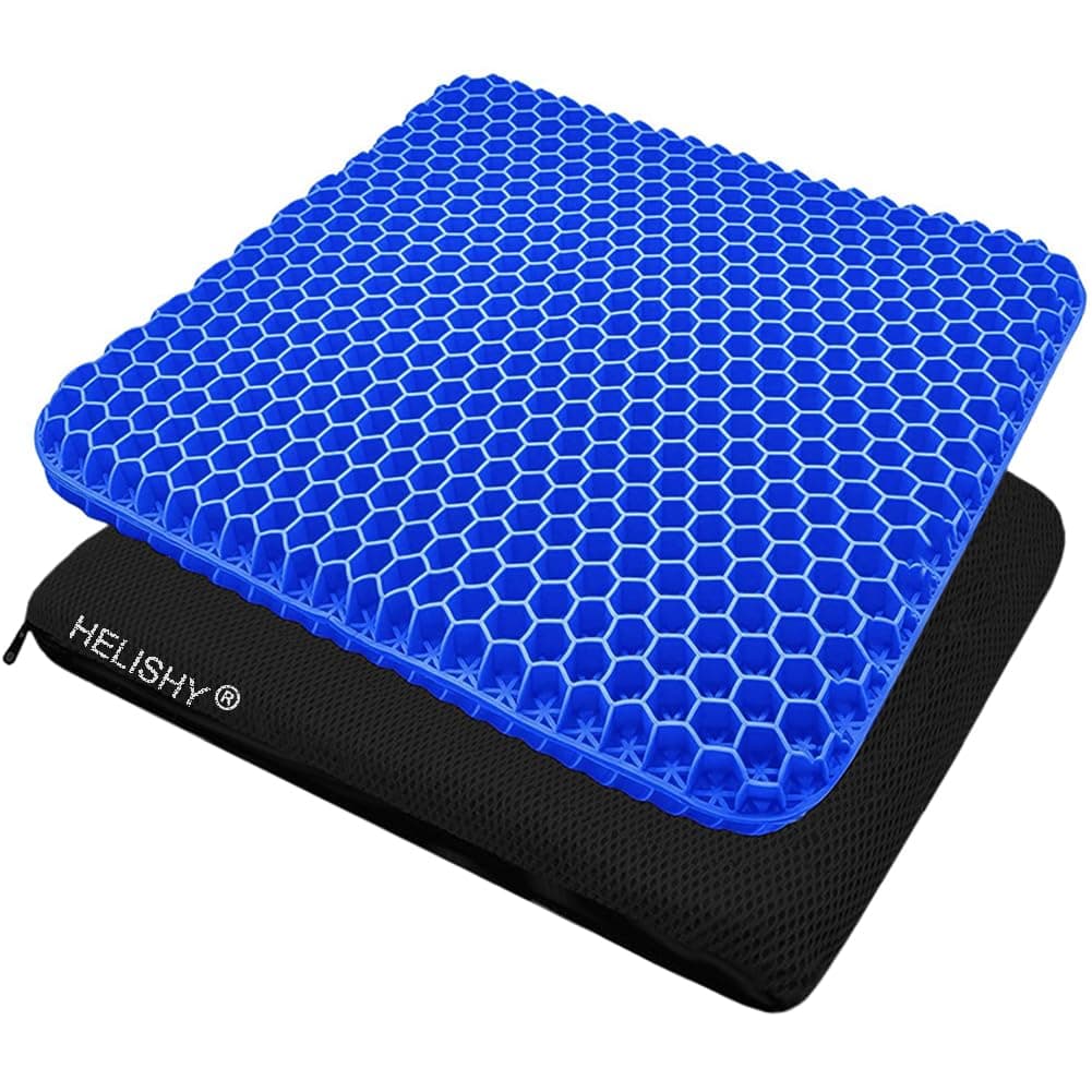 Angushy Egg Gel Seat Cushion, Breathable Gel Cushion Chair Pads with Non-Slip Cover for Home Office Car Wheelchair, Honeycomb Design As Seen On TV