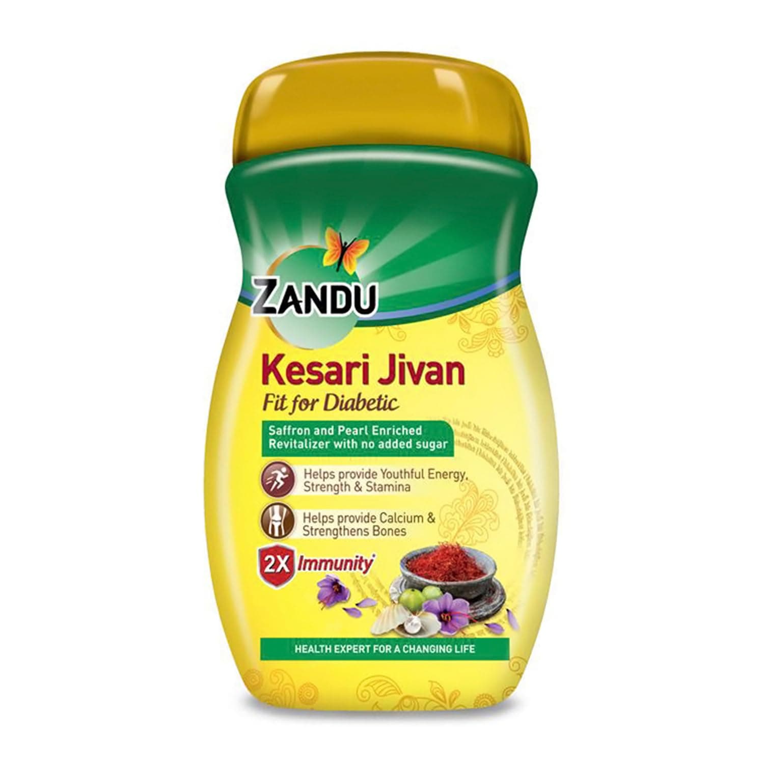 Kesari Jivan Sugar free (No added sugar) Chyawanprash - 450g with Anti Age Action Formula| Clinically Tested Suitable for diabetic | Improves Respiratory and Digestive Health, Builds Energy, St