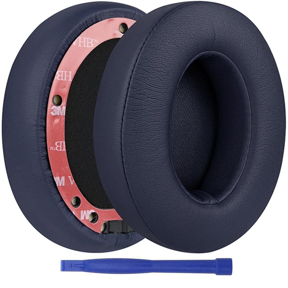 Beats Studio 3 Ear Pads, BUTIAO Replacement Protein Leather Earpads Memory Foam Ear Cushion Cups Repair Parts for Beats Studio 3 Studio 2 Wireless Wired Headphones (Navy)
