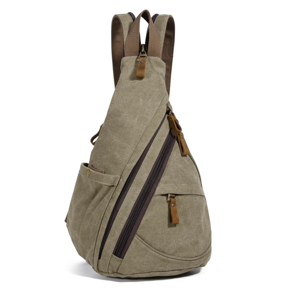 KL928 Canvas Sling Bag Rucksack Damen und Herren Schulterrucksack Umhngetasche Crossbag Verstellbarem Schultergurt Perfekt fr Outdoorsport, Wandern, Radfahren, Bergsteigen, Reisen