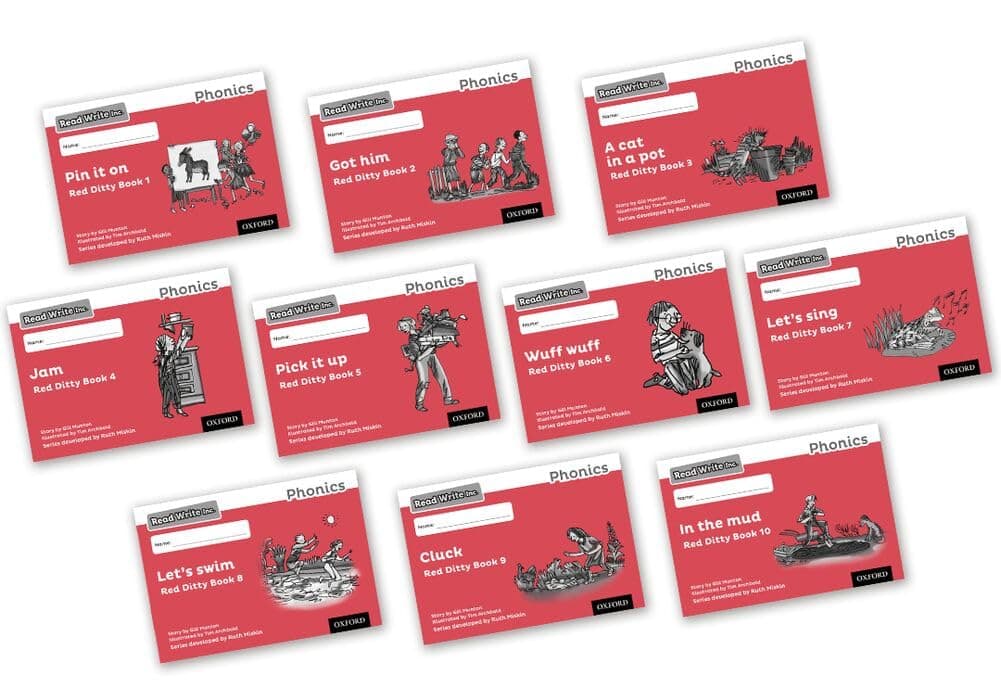 Read Write Inc. Phonics: Black and White Red Ditty Books Mixed Pack of 10 (Read Write Inc. Phonics Second Edition)