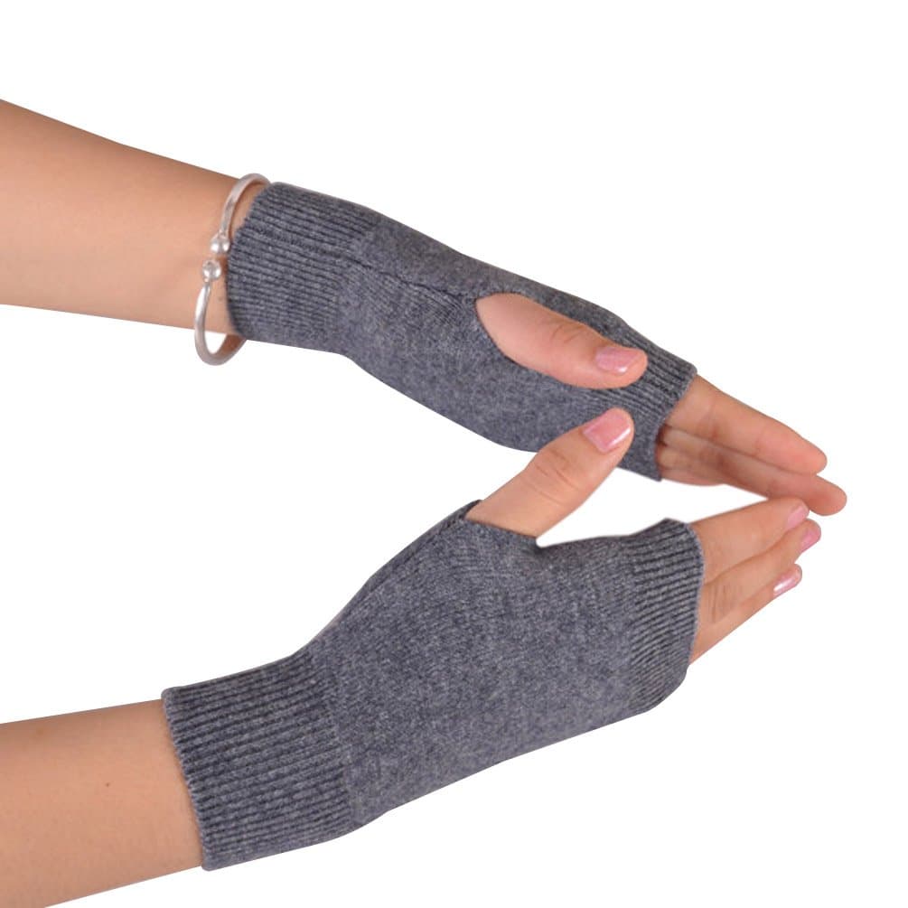 Wool Blend Fingerless Gloves Soft Arm Warmers Flexible Typing Gloves