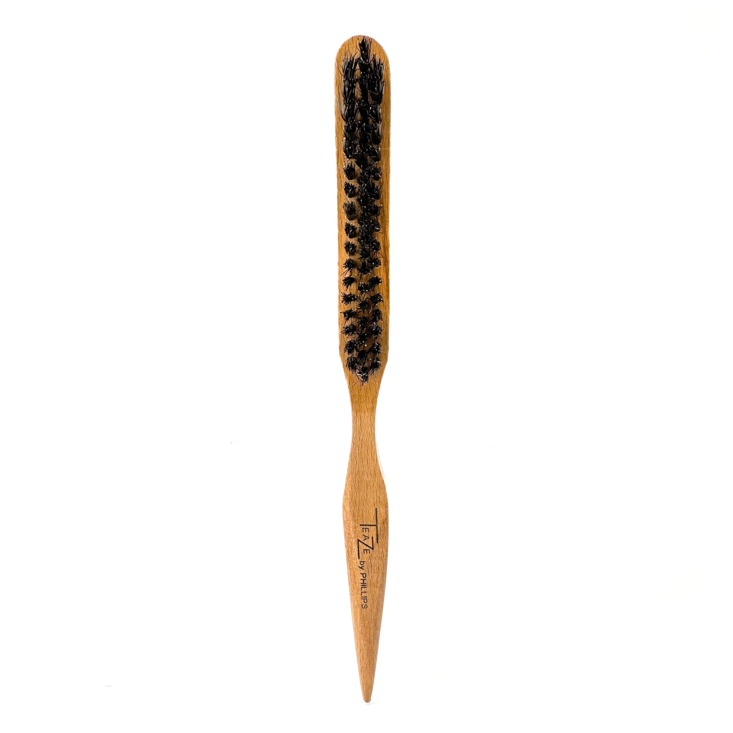 Phillip Brush Teaze Ultimate Teasing & Detangling Brush, Lightweight Concave Wood Ergonomic Hair Brush