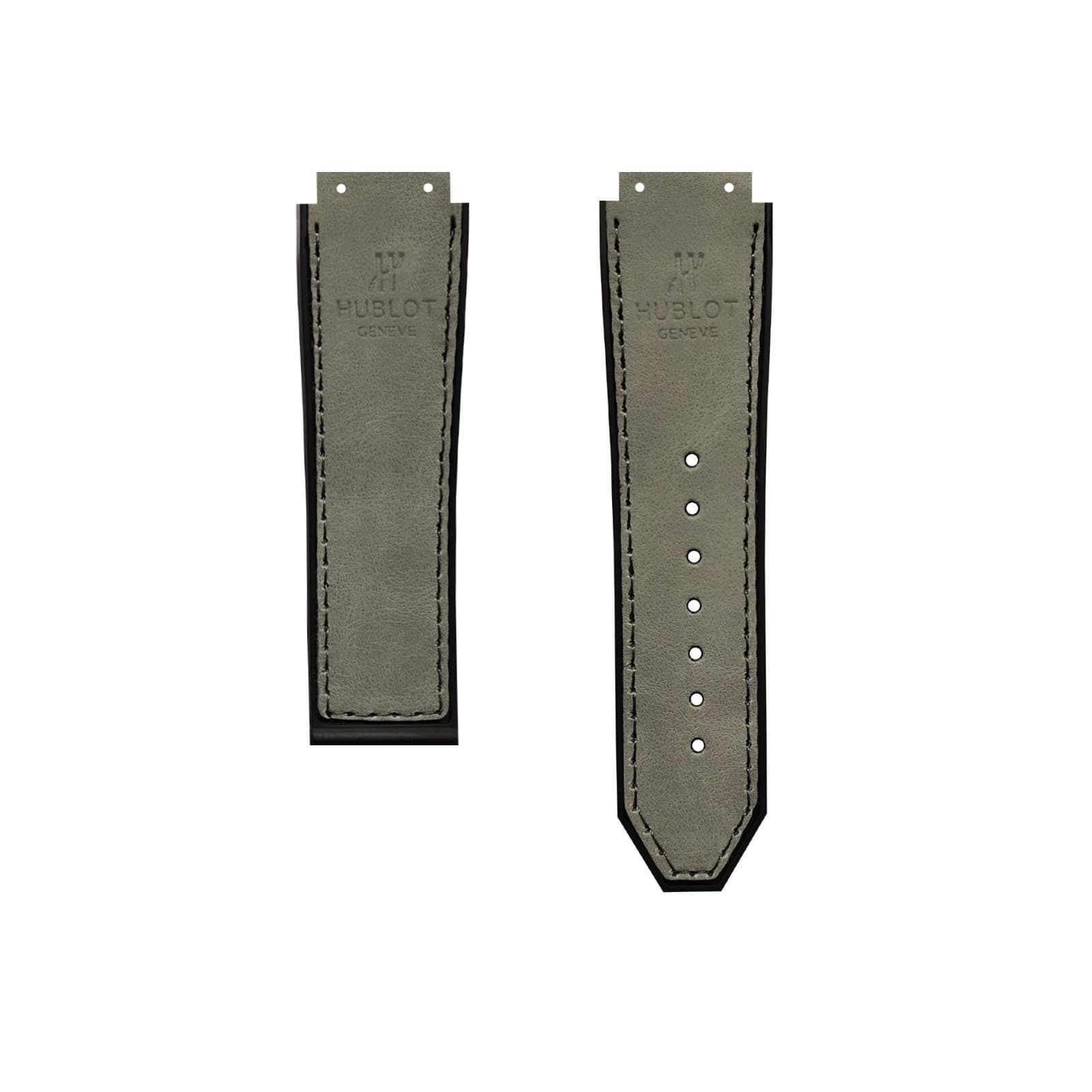 DBLACK [HLS] 25MM Leather Watch Strap (Grey) // Suitable for Hublot Only