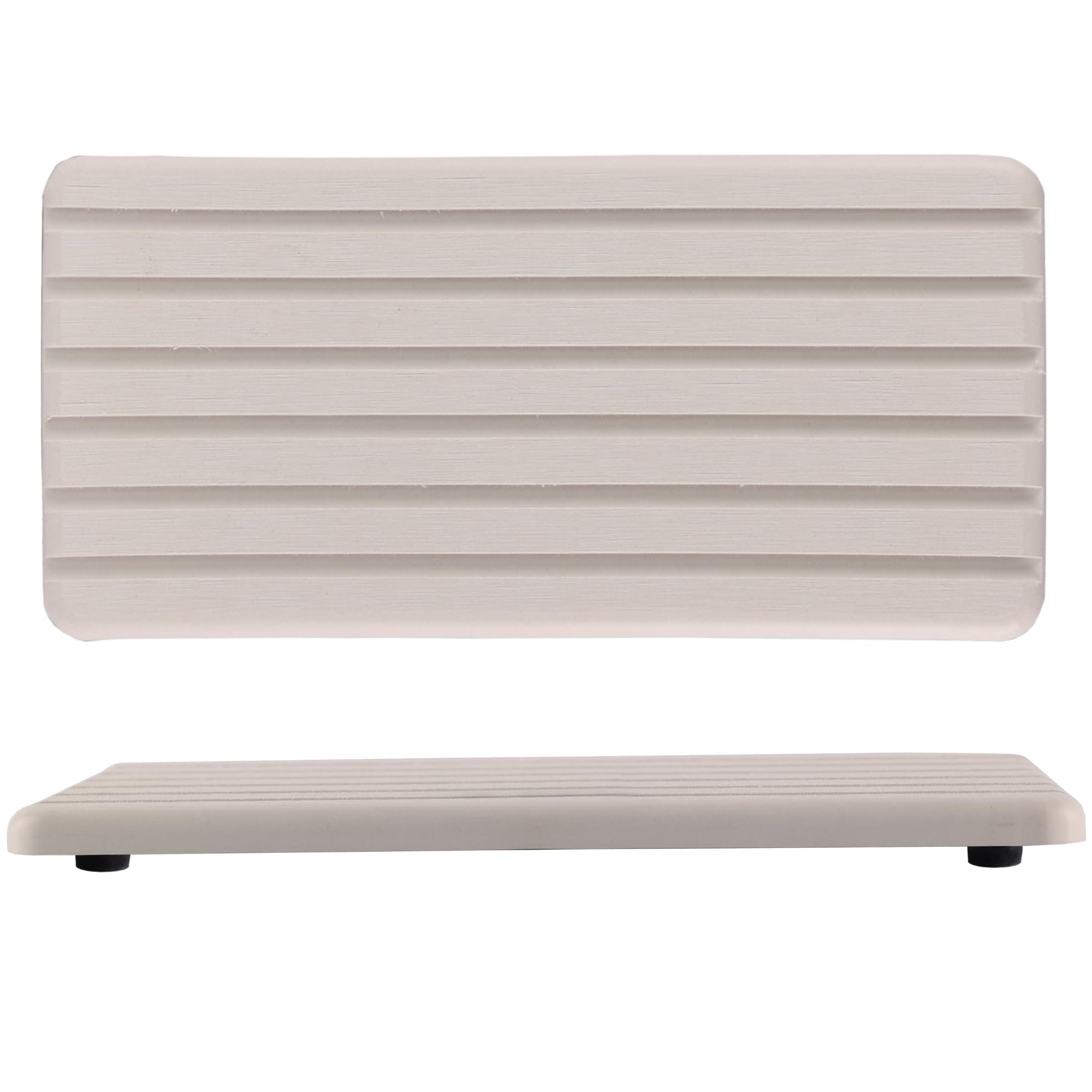 2 PCS Water Absorbent Diatomite Coasters Rectangle, Grooved Design, Water Absorbing Stone Used for Hand Soaps & Plants & toiletries in The Modern Home (White)