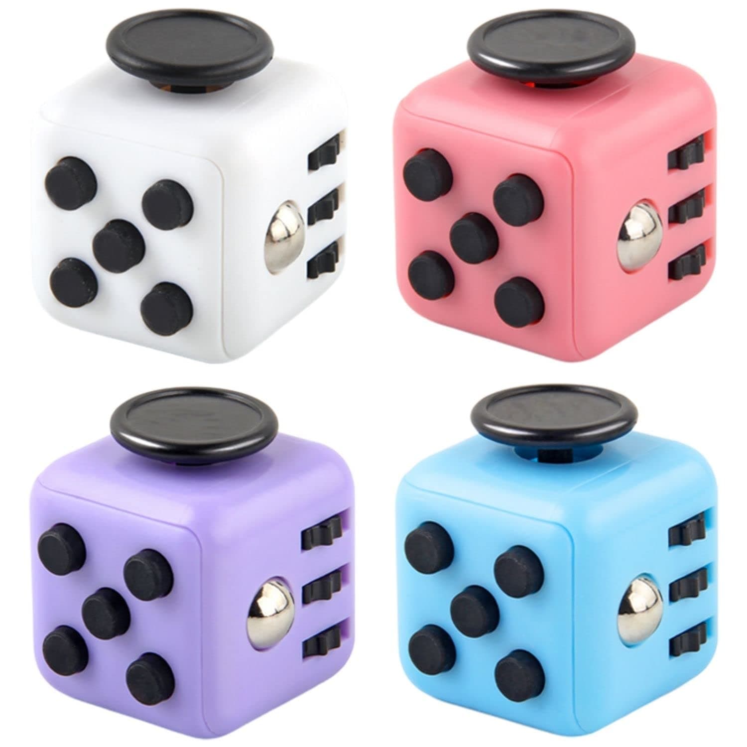 4 Pcs Fidget Cube Sensory Toy for Stress Anxiety Relief and Killing Time - Office Classroom Gift for Adults and Children