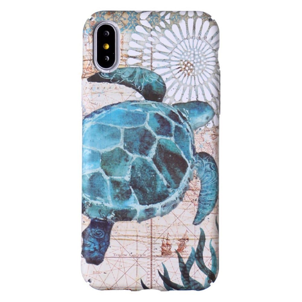 iPhone X Case iPhone 10 Case (5.8") - HUXICUI Slim-Fit Plastic Hard Shell Anti-Scratch Shock Proof Dust Proof Anti-Finger Print Protective Cover Cases for Girl Women iPhone X - Turtle