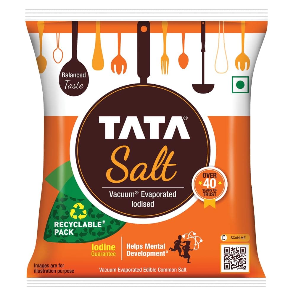 1 kg - (1000 grams pack) - 35.27 oz - India - Vacuum evaporated iodised salt - Vegetarian