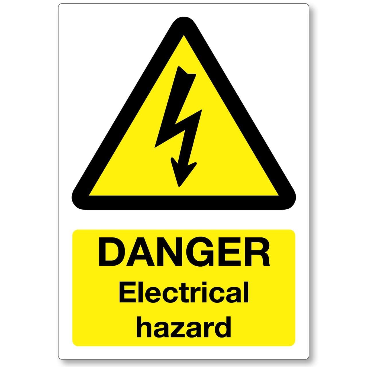 Danger Electrical Hazard Health & Safety Sticker - Electrical Warning 13.5cm x 9.5cm