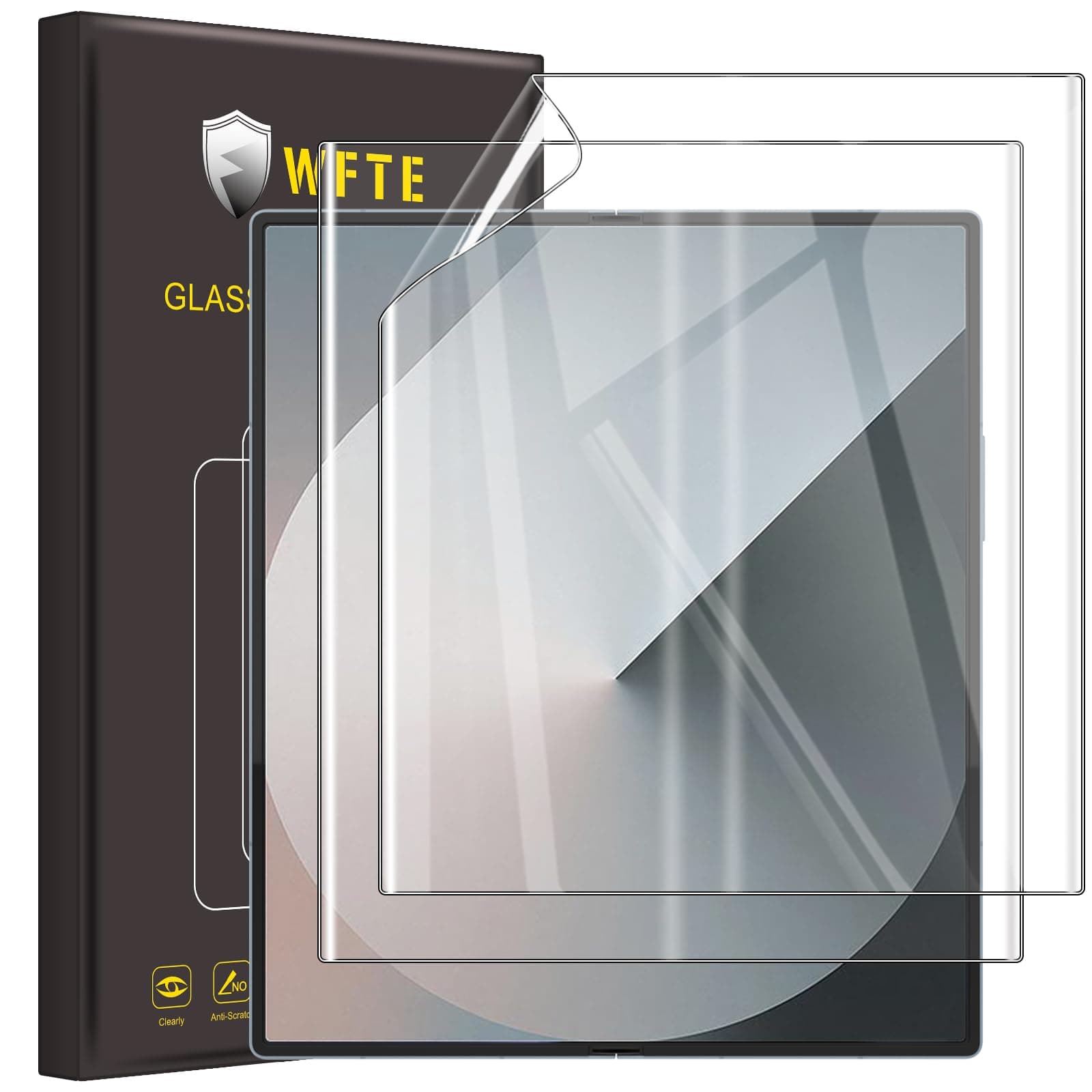 WFTE Compatible with Samsung Galaxy Z Fold 6 Screen Protector, [2- Pack] Flexible TPU Film Screen Protector [Full Coverage] [HD Clear] [Bubble Free][Fingerprint unlock support](Transparent)