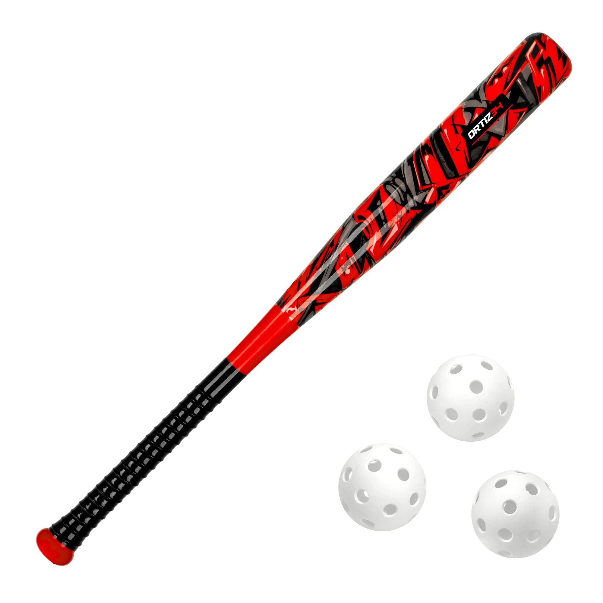 Bat & Ball Set - Graffiti Plastic Bat & Ball Homerun Set- David Ortiz Backyard Baseball Set for Youth, Kids, Teenagers, Adults (Bat & Ball Set, Blue)