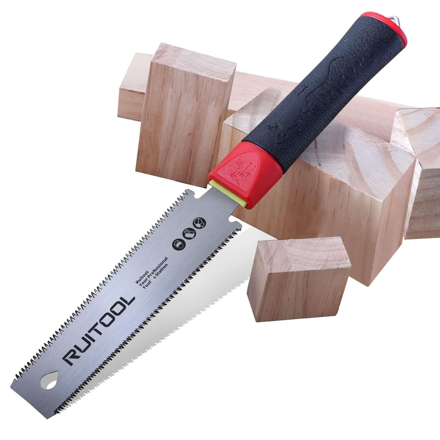 RUITOOL Japanese Hand Saw 6 Inch 14/17 TPI Small Flush Cut Saw Plastic Handle Double Sided Pull Saw SK5 Flexible Blade Wood Saw Ryoba for Woodworking DIY Tools
