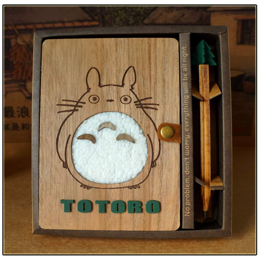 Sytian Vintage Style Unique Design Totoro Plush Notebook Notepad Studybook Diary Scrapbook Travel Notebook - With Pen (Cool) Office Product