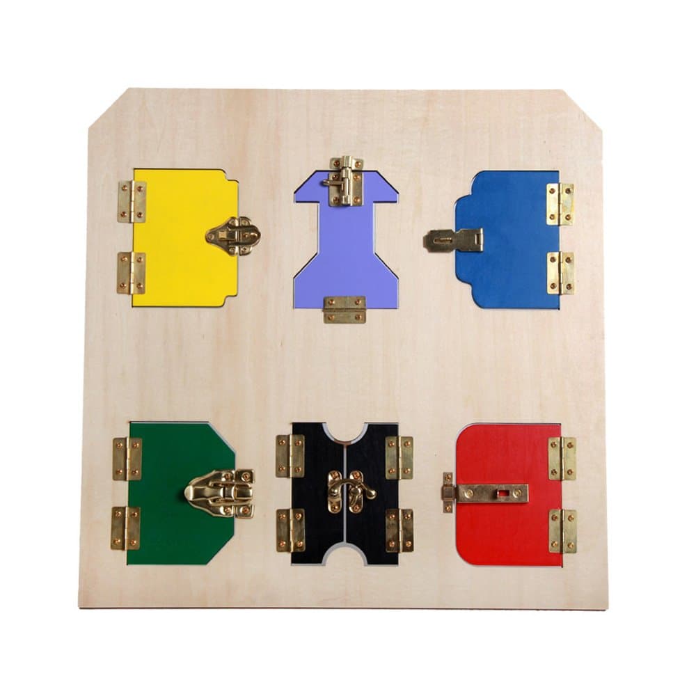 Yoovi Wooden Montessori Practical Life Material Doors Locks and latches Activity Board Busy Board for Toddlers