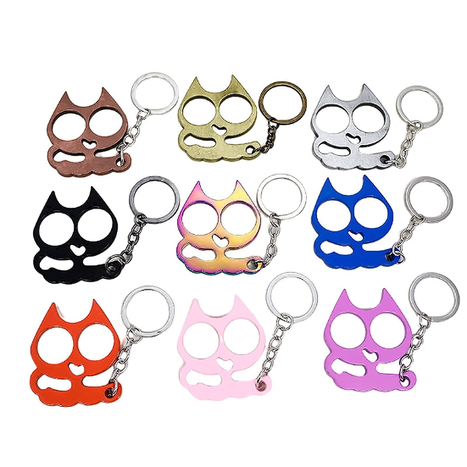 Lilico Personality Keychain Cat Outdoor Selfdefense Key Ring Allmatch Gift Alloy Fashion Key Chain 9 pieces
