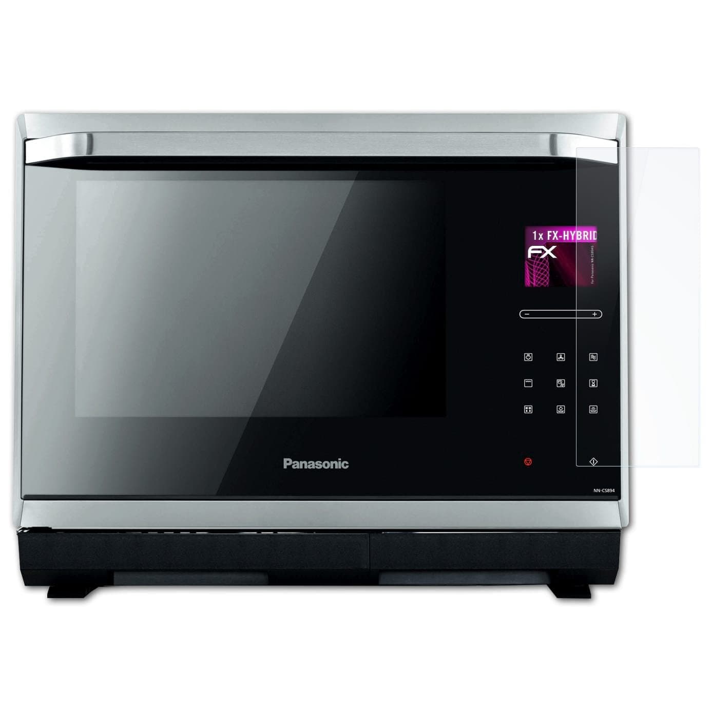 atFoliX Plastic Glass Protective Film compatible with Panasonic NN-CS894S Glass Protector, 9H Hybrid-Glass FX Glass Screen Protector of plastic