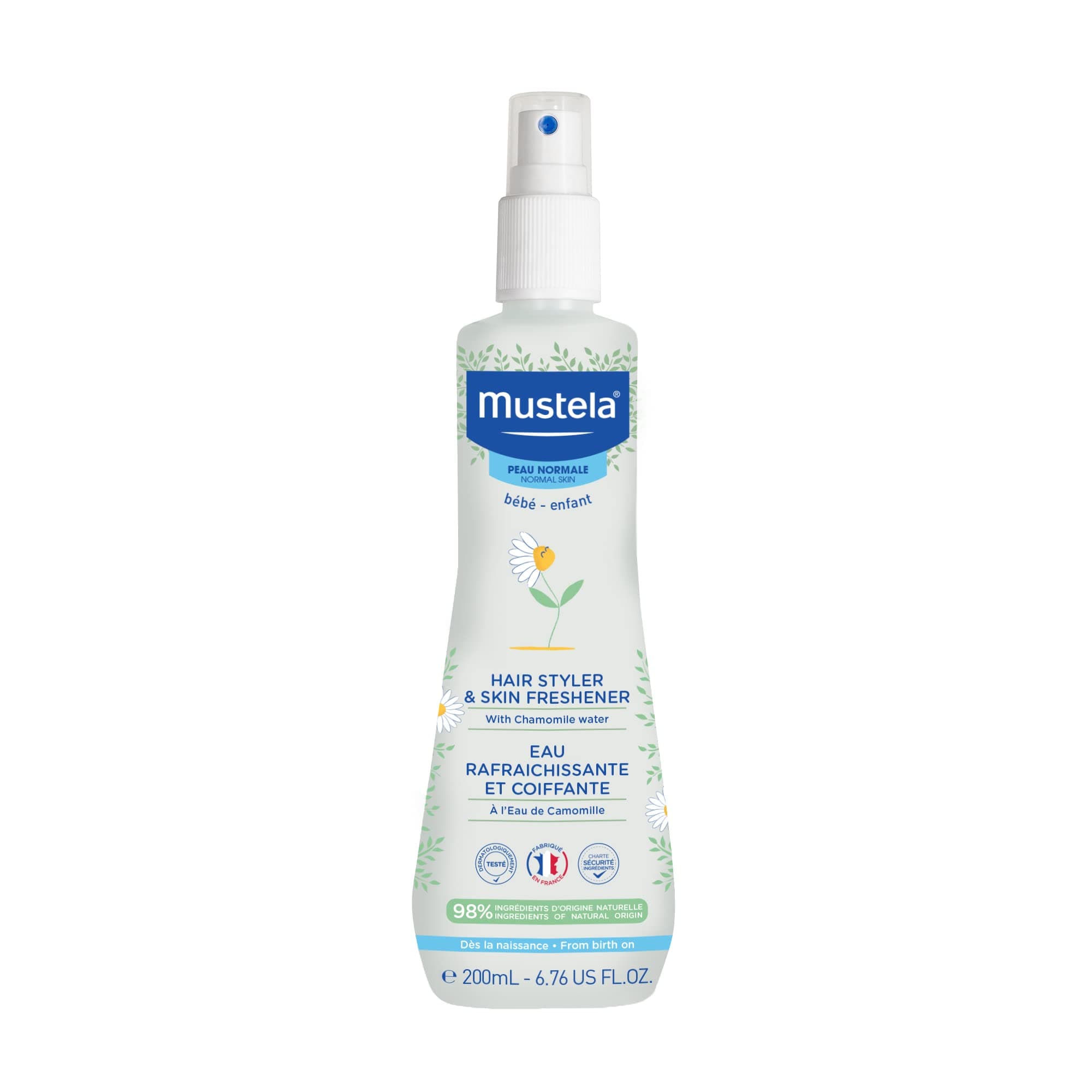 Mustela Baby Hair Styler & Skin Freshener - With Natural Avocado & Chamomile Water - Vegan & Hypoallergenic - 6.76 Fl. Oz.