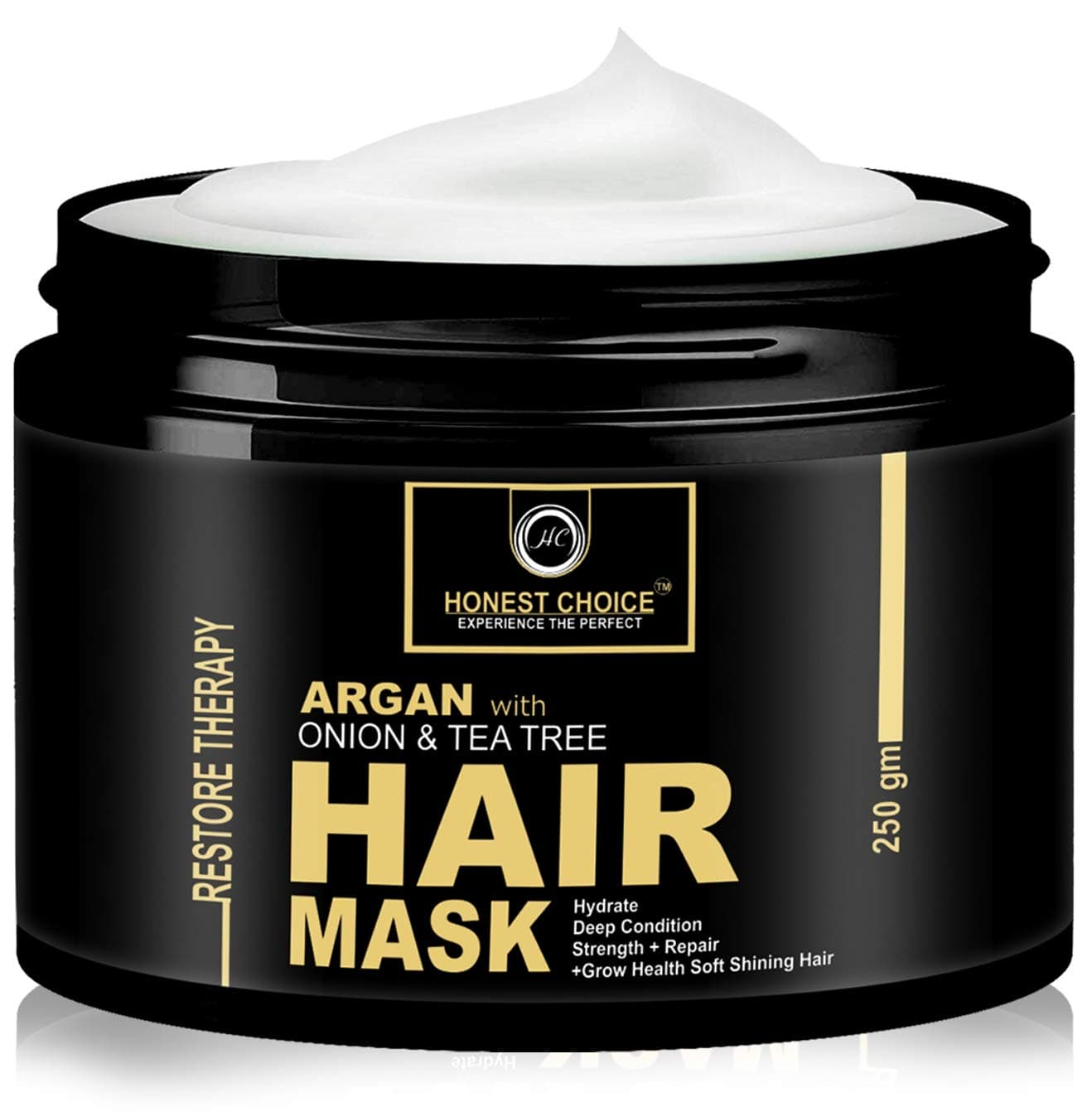 HONEST CHOICE Hair Mask 250gm With Argan, Onion and Tea Tree |Reduce Hair Fall | Ideal for Hair Health and Growth | Safe and Effective for Dry and Frizzy Hair