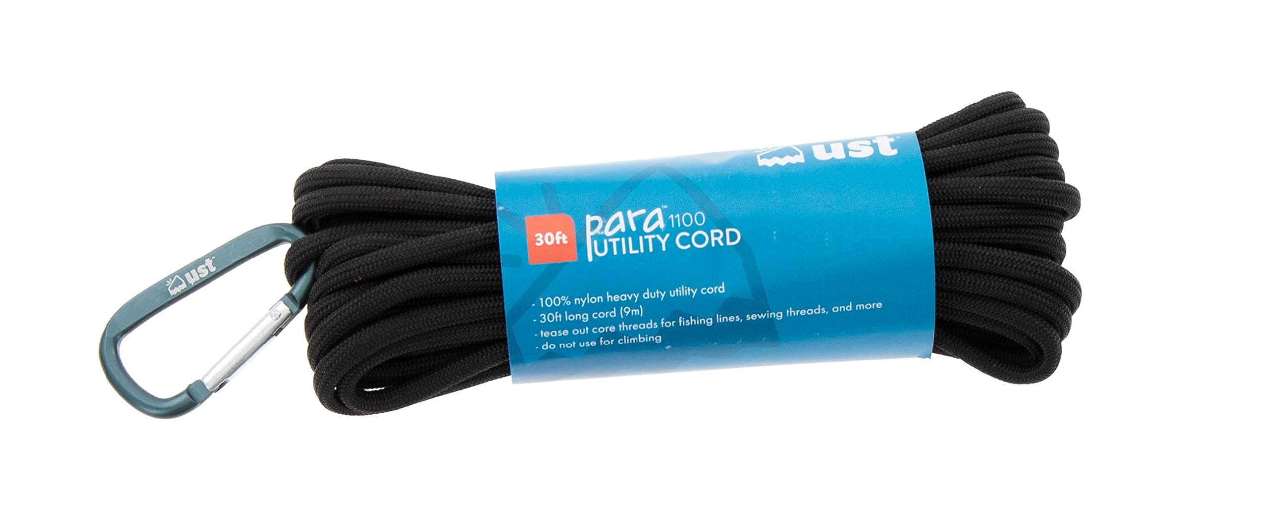 UST 30 Foot Paracord with 1100lb Hank and Heavy Duty Nylon Construction for Emergency, Hiking, Camping, Backpacking or Outdoor Survival