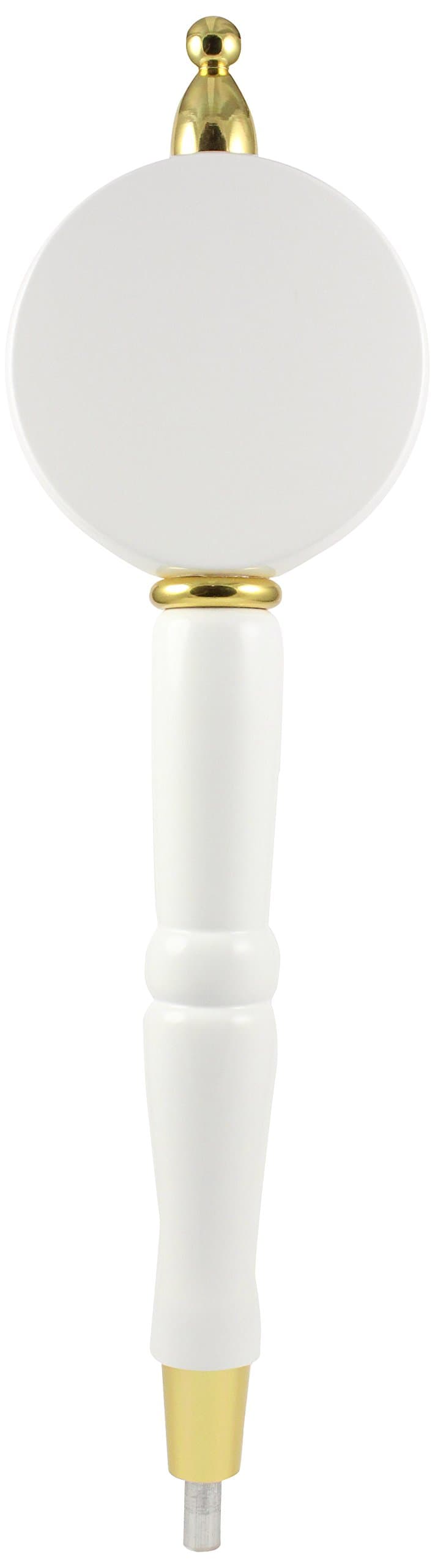 Draft Tap Handle - 12" White Wood Tap with Gold Accents for Bar Draft System or Kegerator