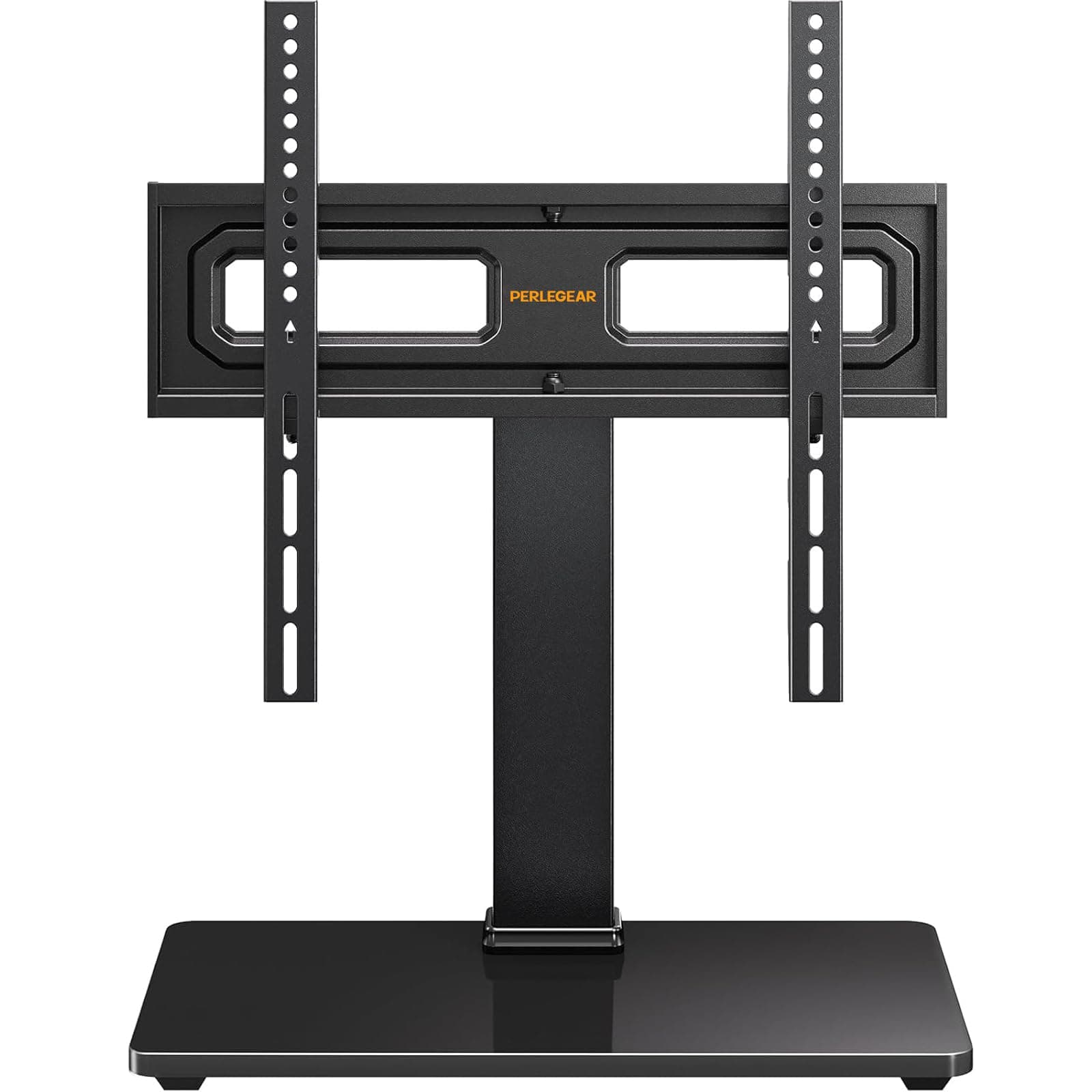 TV Stand Mount, Universal Swivel TV Stand for 32–60,65 Inch LCD/LED/OLED TVs up to 88 lbs, Tabletop TV Stand with Tempered Glass Base, Height Adjustable TV Base with Tilt, Max VESA 400x400mm