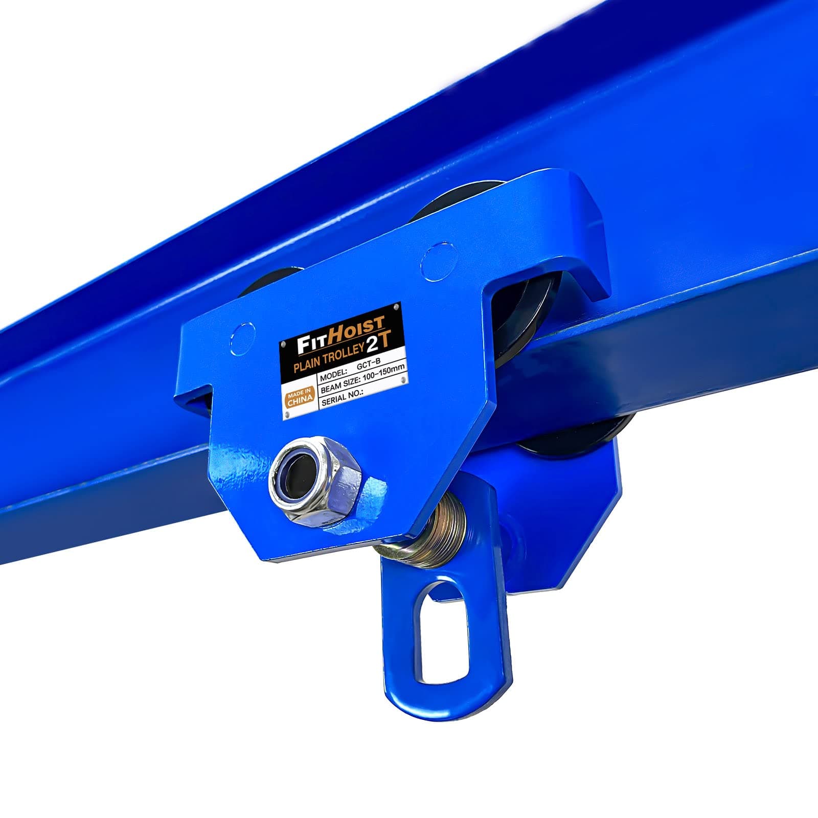 Manually Trolley 2 Ton | 4400LBS Capacity Steel Push Beam Trolley | Adjustable for I-Beam Flange Width 3.9" to 5.9" | Installed onto Various Beams