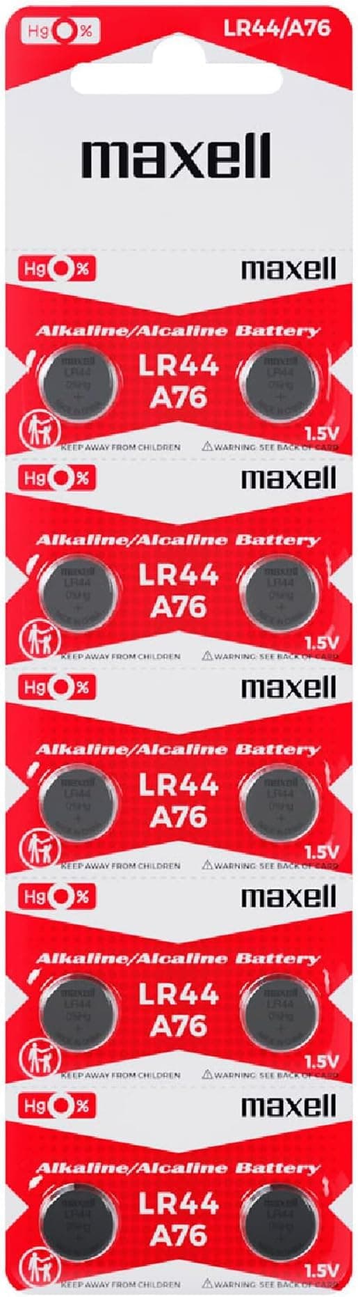 MAXELL LR44 (AG13) BATTERIES 10 Pack AD