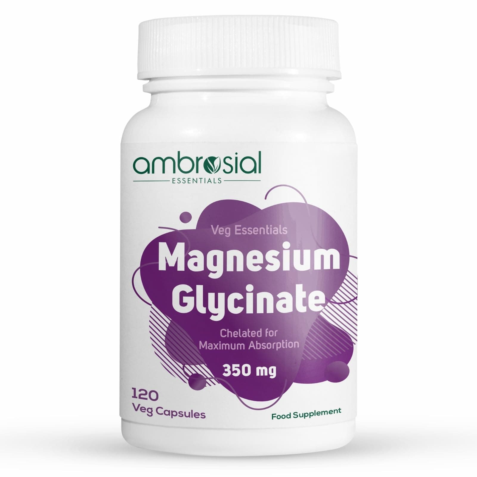 Ambrosial Magnesium Glycinate 350mg Pack of 1-120 Capsules