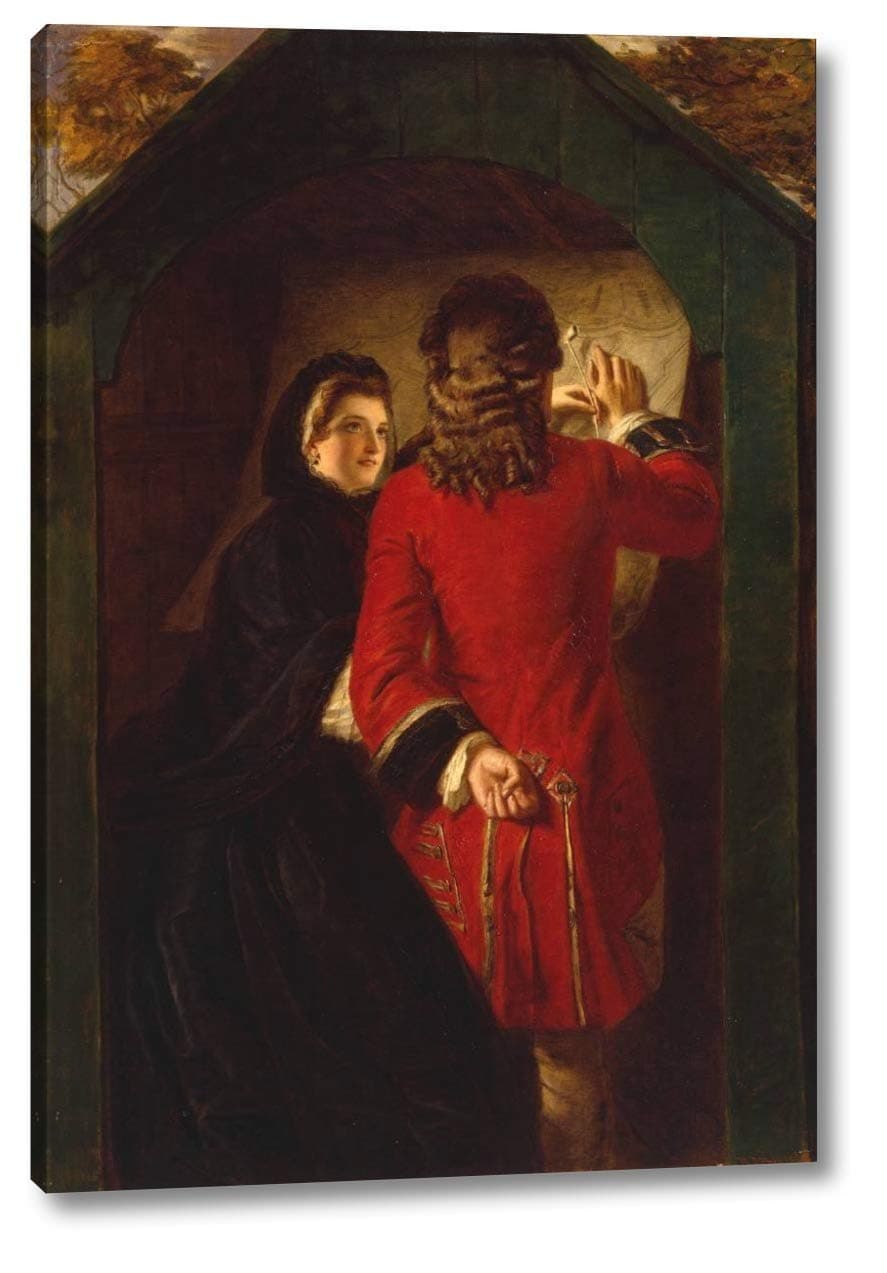 Uncle Toby and The Widow Wadman by William Powell Frith - 16" x 24" Gallery Wrap Canvas Art Print - Ready to Hang