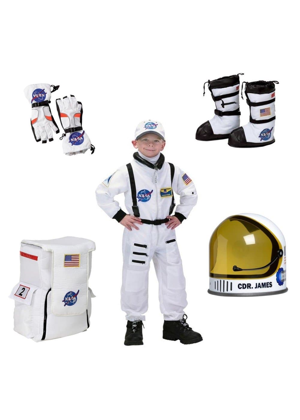 Little Boys' Nasa Astronaut Costume Helmet Gloves Boots and Backpack