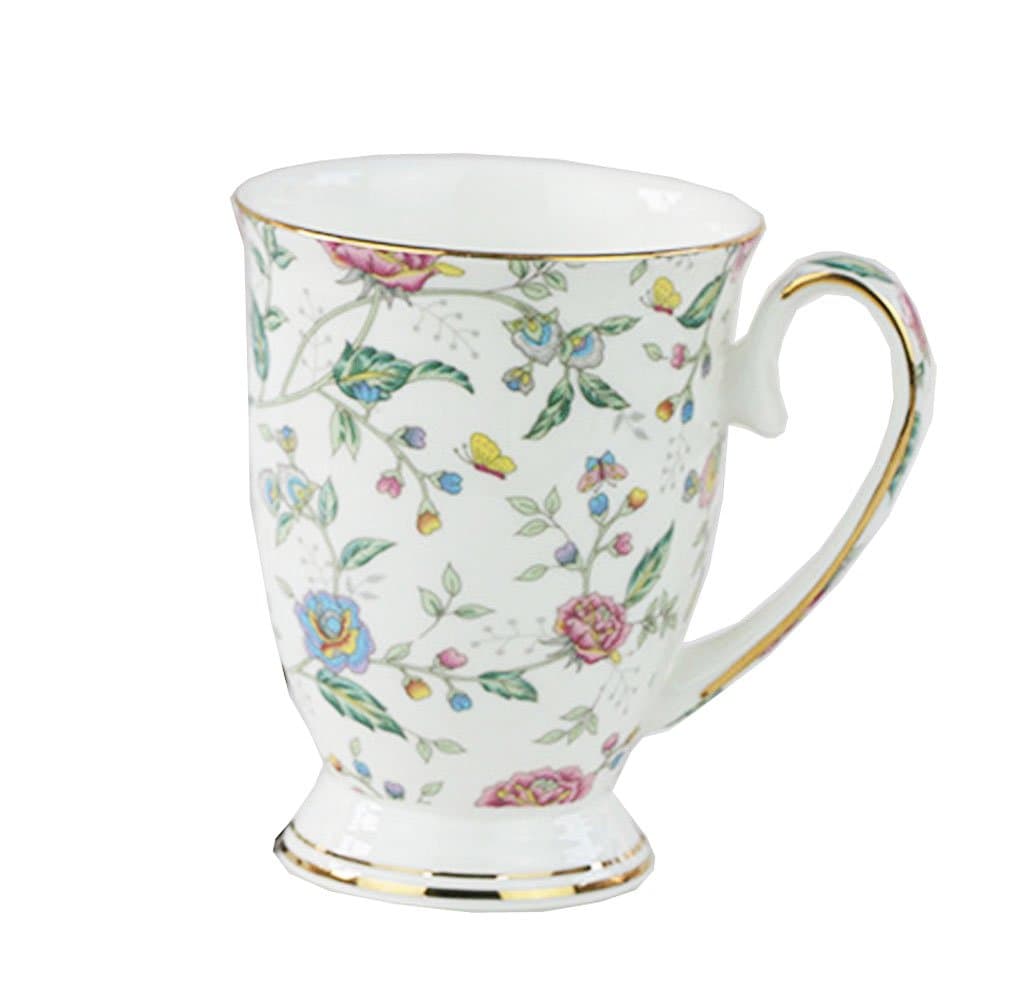® Fine Bone China Early Summer Rose Coffee Mug Tea Cup 11 oz 330 ml Light White