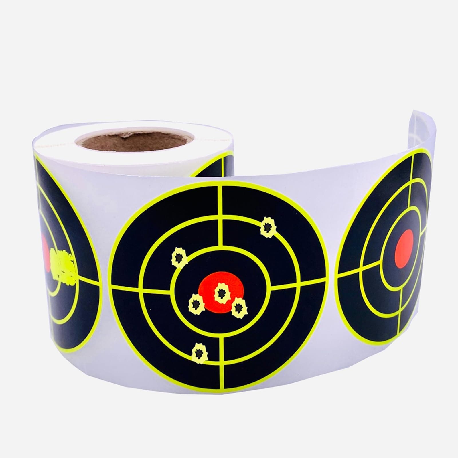 200 Pack of Self Adhesive Splatter Targets with Fluorescent Yellow Impact Reactive Shootnig Discs Stickers Paper Targets 7.6 cm for Rifles, Pistol, Airsoft BB Gun Shooting Exercises