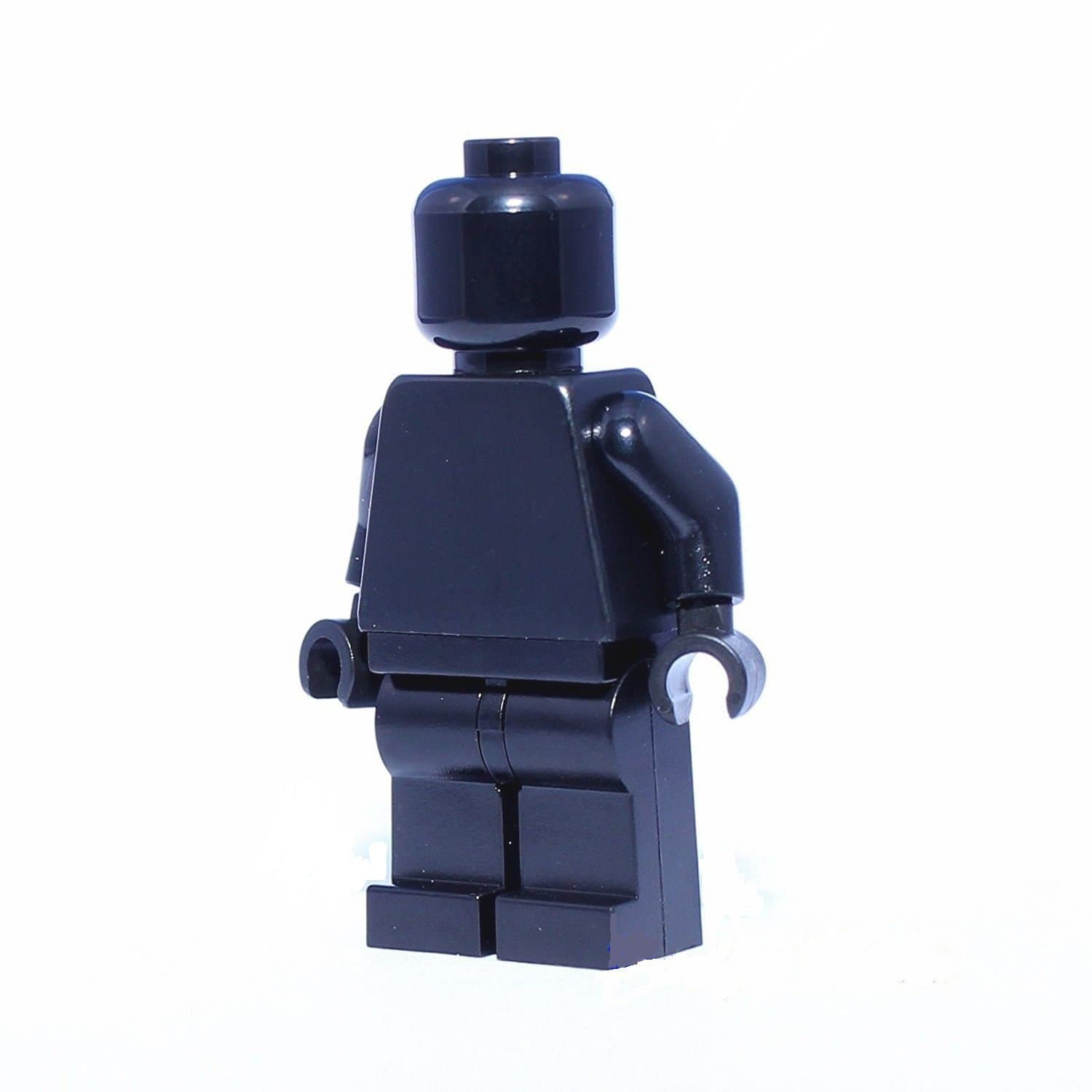 LEGO Minifigure Plain All Black Monochrome Head Torso Arms Hands Legs Body