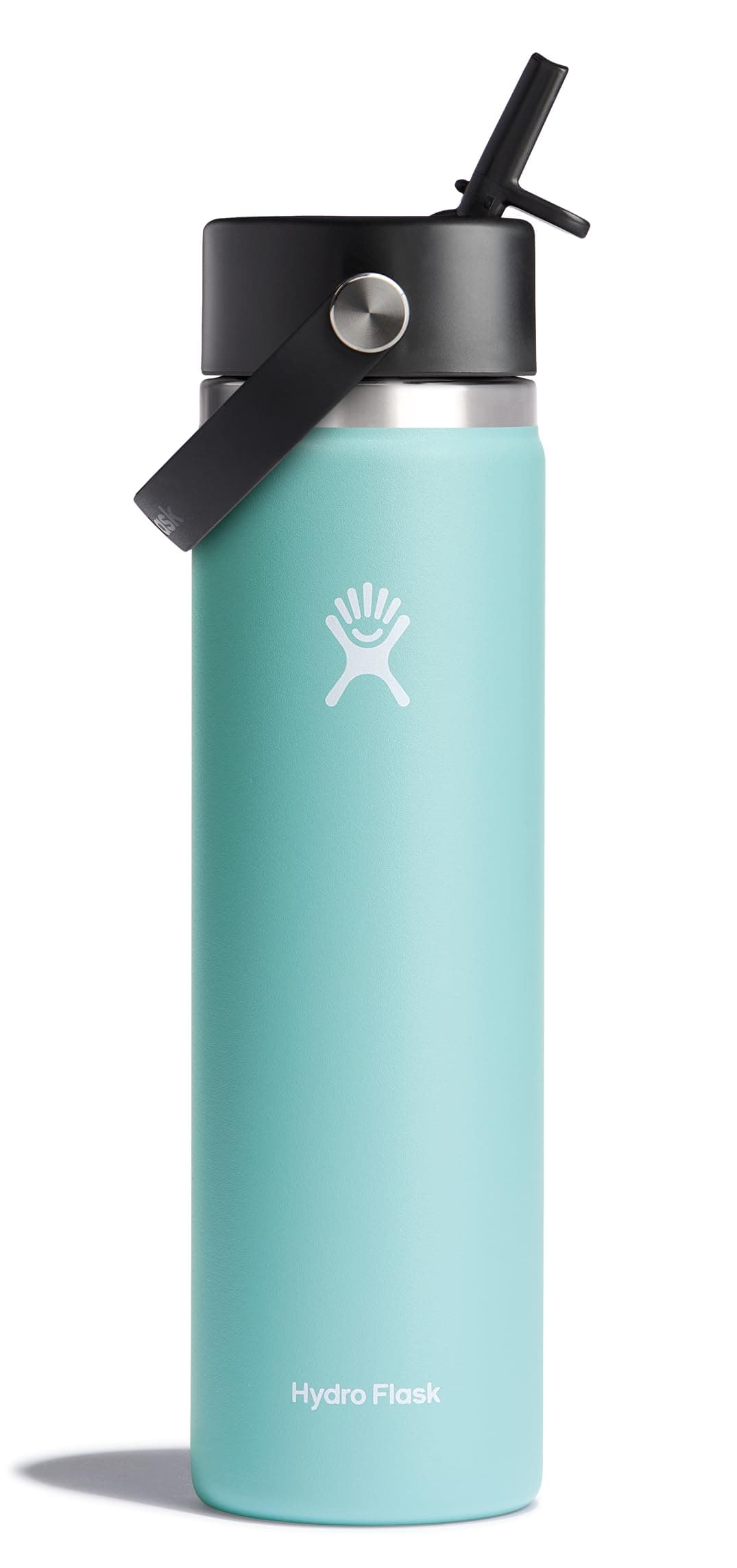 24 oz Wide Mouth with Flex Straw Cap Stainless Steel Reusable Water Bottle Dew - Vacuum Insulated, Dishwasher Safe, BPA-Free, Non-Toxic